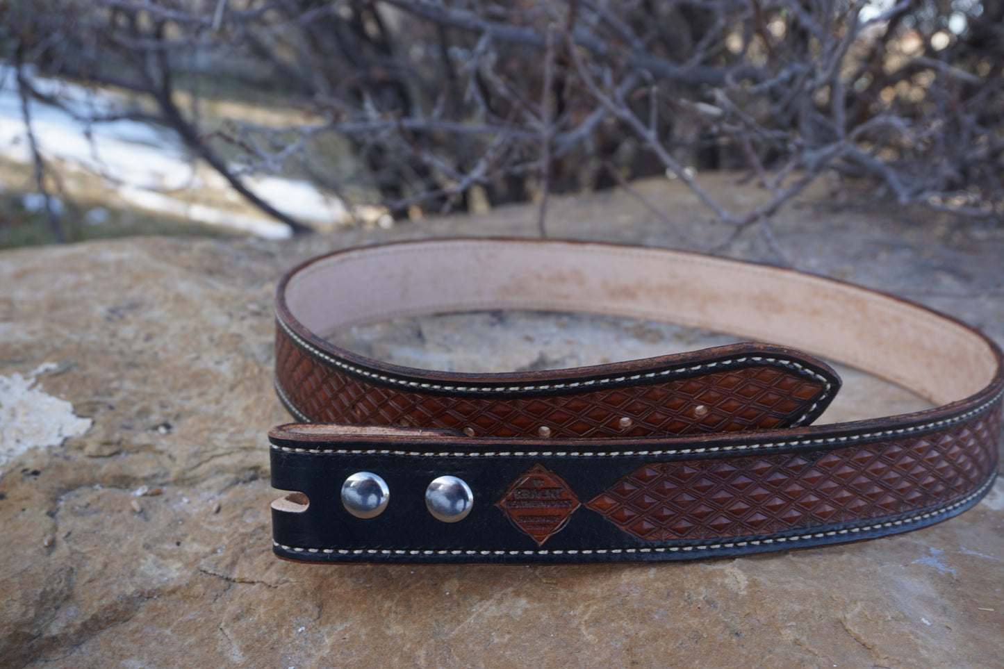 Western Two Tone Leather Belt