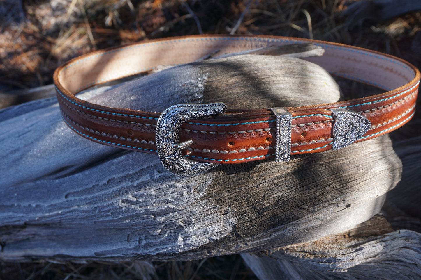 Hand Tooled Belt with buckle
