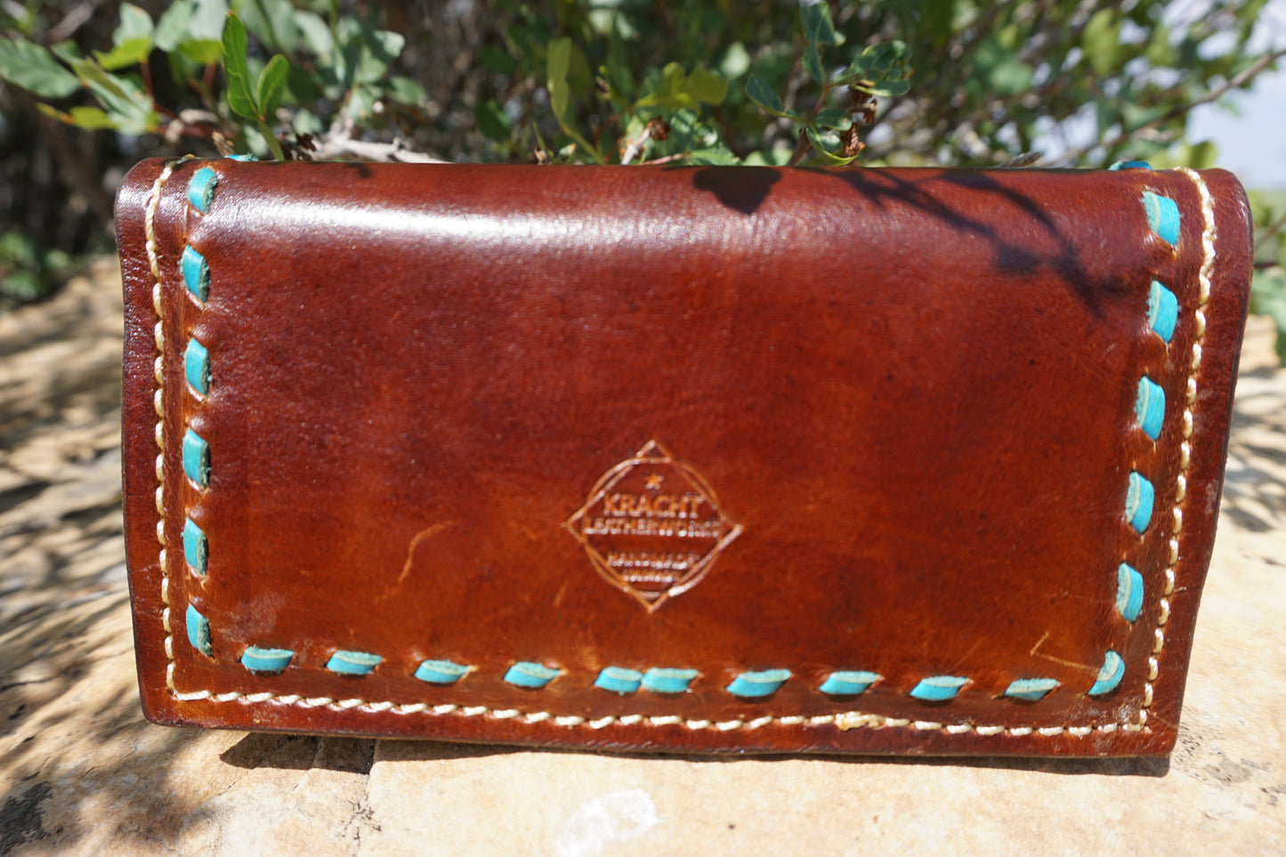 Leather BUCKSTITCH Checkbook Cover #079