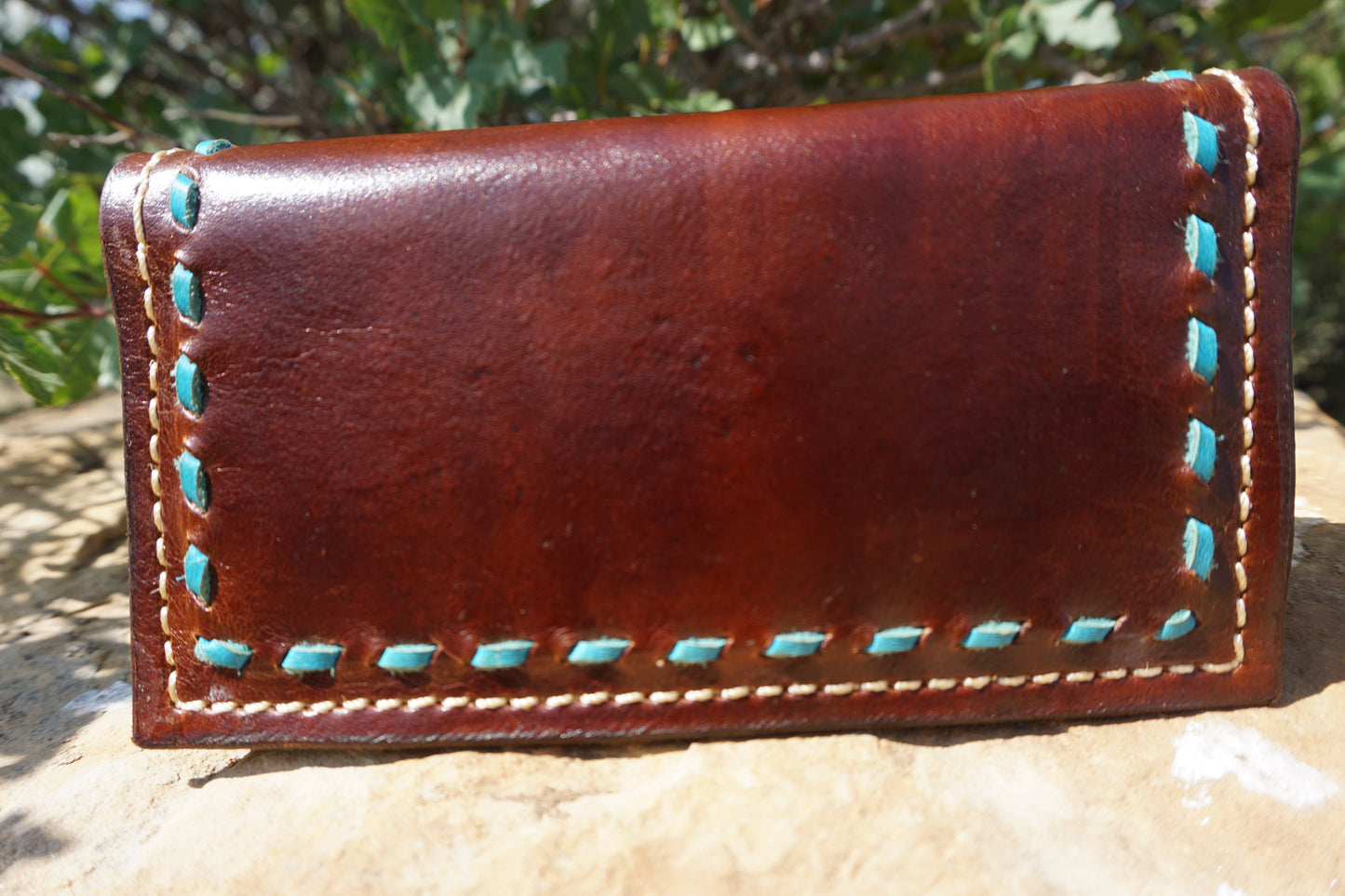 Leather BUCKSTITCH Checkbook Cover #079