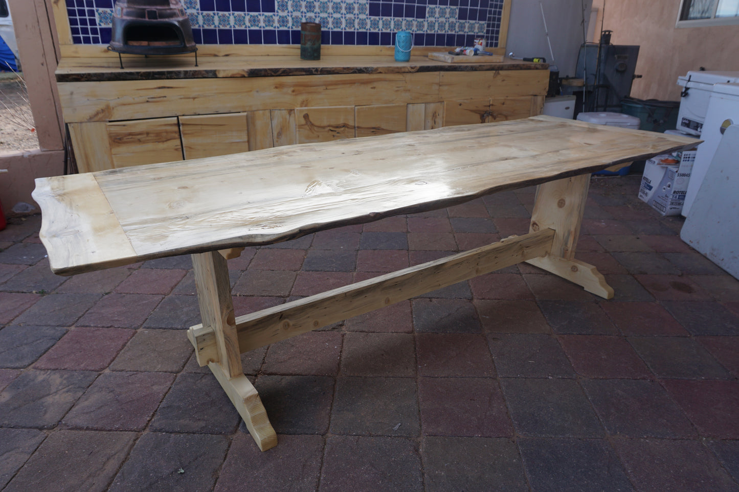 Pine Beetle Kill Staining -  Dining Room Table