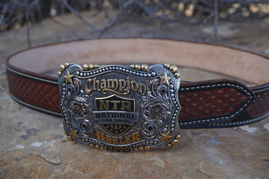 Western Two Tone Leather Belt