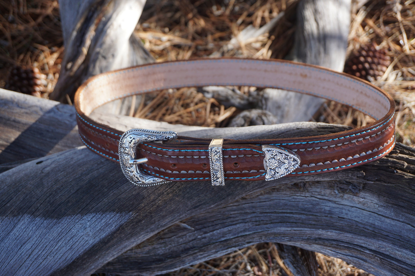 Hand Tooled Belt with buckle