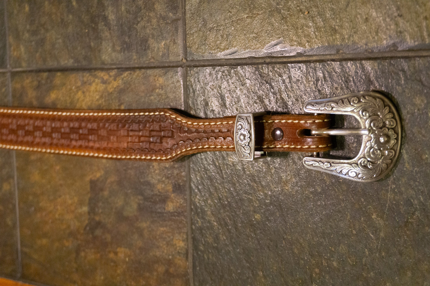 Hand Tooled Leather Belt